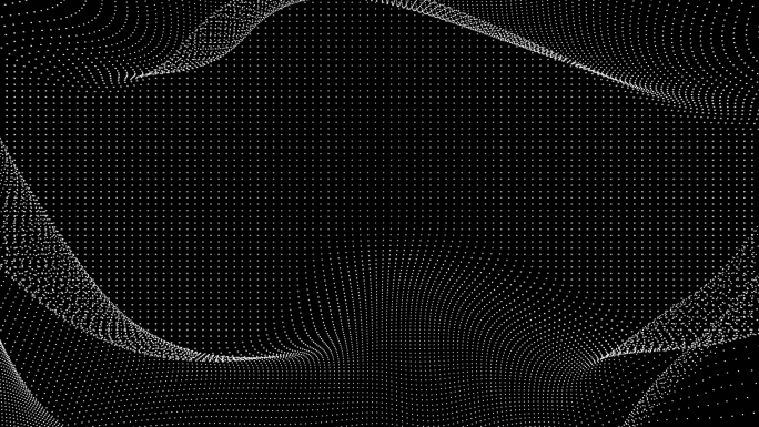 【4K时尚背景】黑白抽象方点粒子炫酷波纹