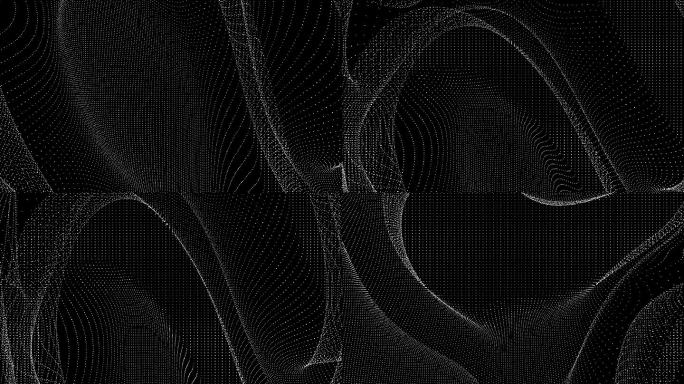 【4K时尚背景】黑白抽象方点粒子炫酷波纹
