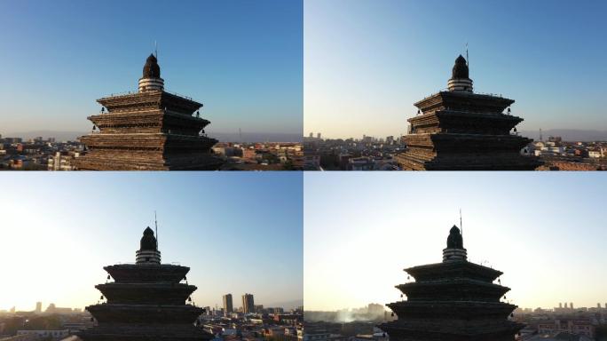 近距离拍摄沁阳天宁寺三圣塔