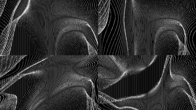 【4K时尚背景】黑白抽象方条图形炫酷元素