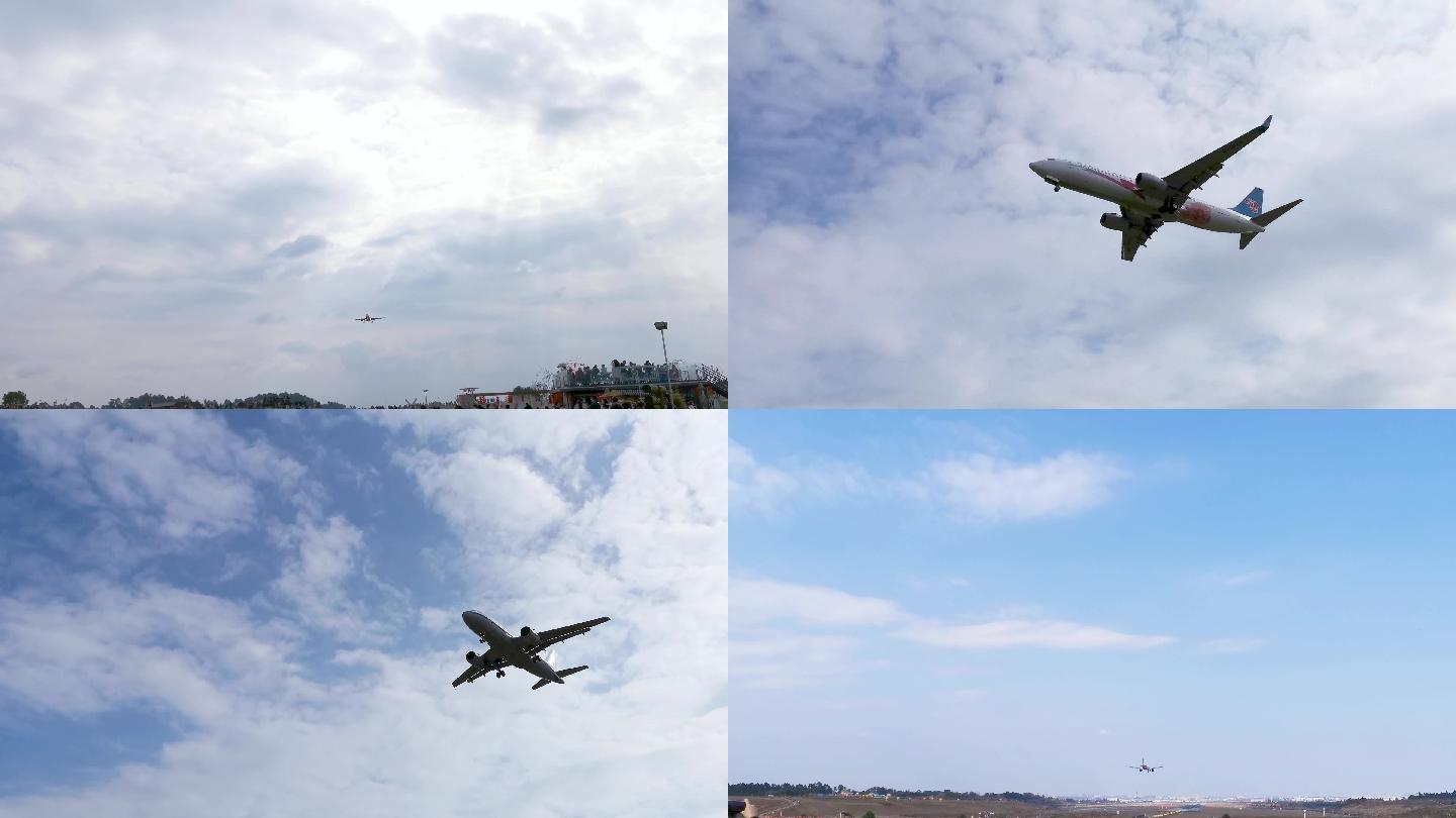 天府空港 空港花田 各种飞机 飞行姿态