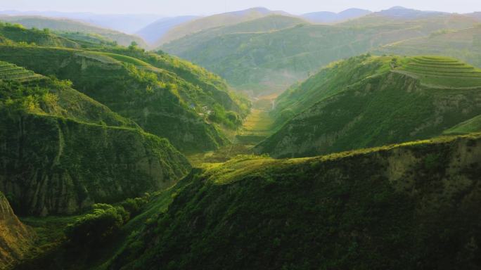 陕北 梯田 黄土高原 地貌 沟壑 沙化