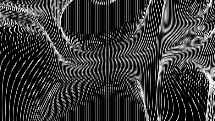 【4K时尚背景】黑白抽象方条图形线条炫酷