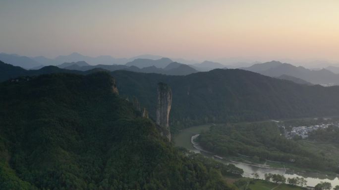 航拍浙江丽水仙都景区