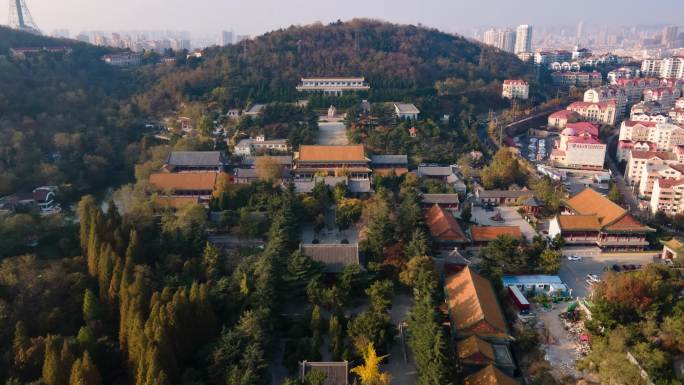 4K-航拍延时青岛湛山寺