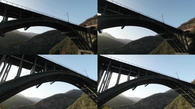 近距离拍摄焦作丹河铁路独拱桥