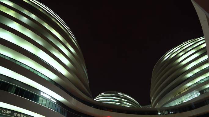 4K大气实拍北京城市夜景银河soho