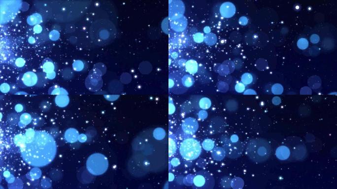 蓝色唯美光效粒子动态背景视频元素高清素材