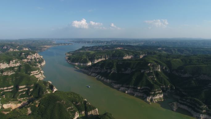 航拍河南济源黄河三峡风光