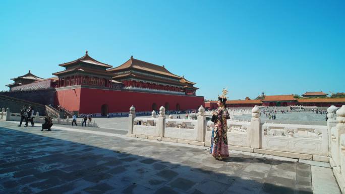 首都北京金秋十月国庆故宫太和殿