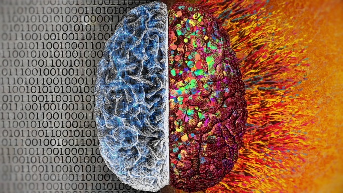 左右脑之间的差异数字电流大脑人工智能AI