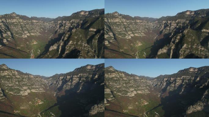 航拍焦作沁阳神农山山峦大景