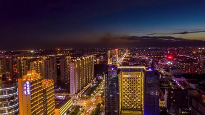 原创内蒙古包头城市风光夜景延时摄影