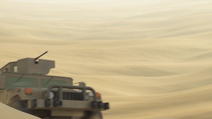 4K沙漠装甲车场景视频素材