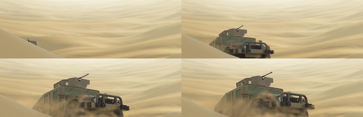 4K沙漠装甲车场景视频素材