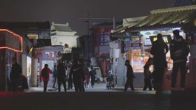 8K热闹的北京什刹海后海酒吧街夜景