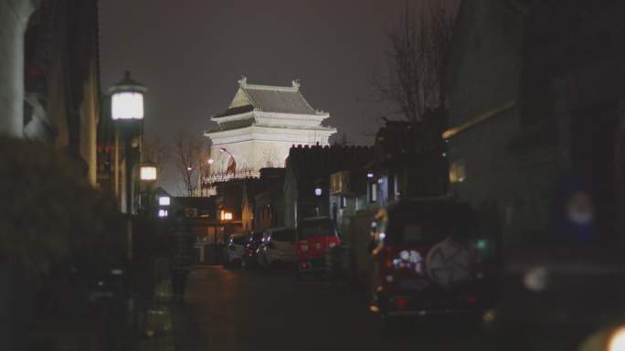 8K热闹的北京什刹海后海酒吧街夜景