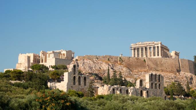 希腊雅典卫城女神古代文明旧废墟