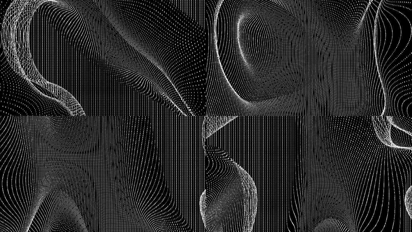 【4K时尚背景】黑白抽象方点图形艺术波纹