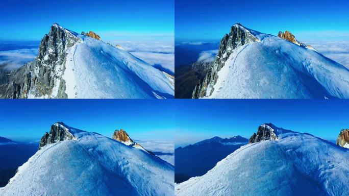 无限风光在险峰：航拍哈巴雪山顶峰瑰丽景色