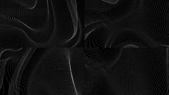 【4K时尚背景】黑白抽象方点图形点线几何