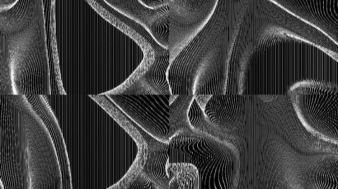 【4K时尚背景】抽象黑白炫酷曲线流动空间