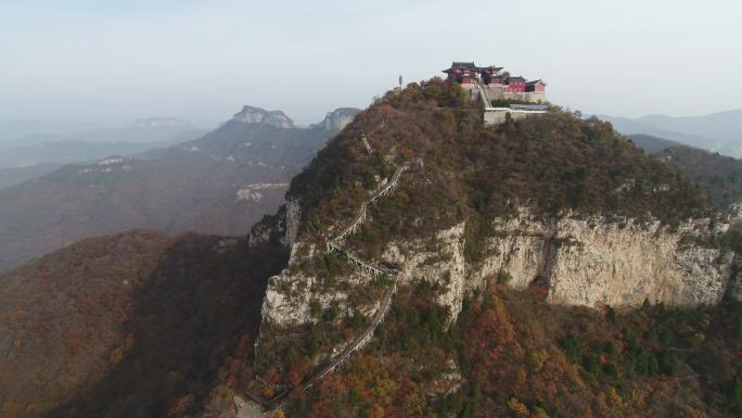 航拍焦作云台山茱萸峰山顶风景