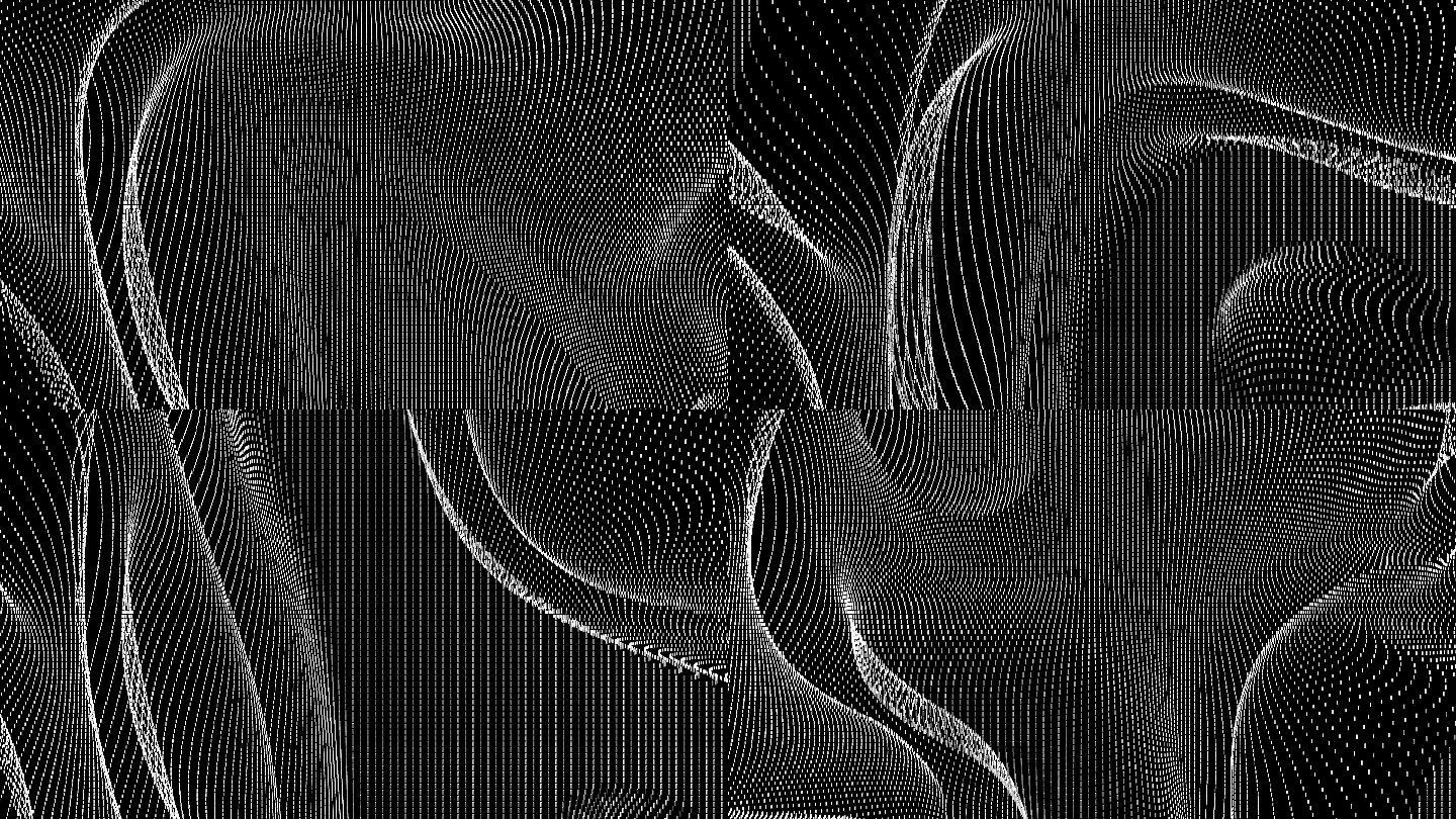 【4K时尚背景】黑白抽象立体曲线几何炫酷