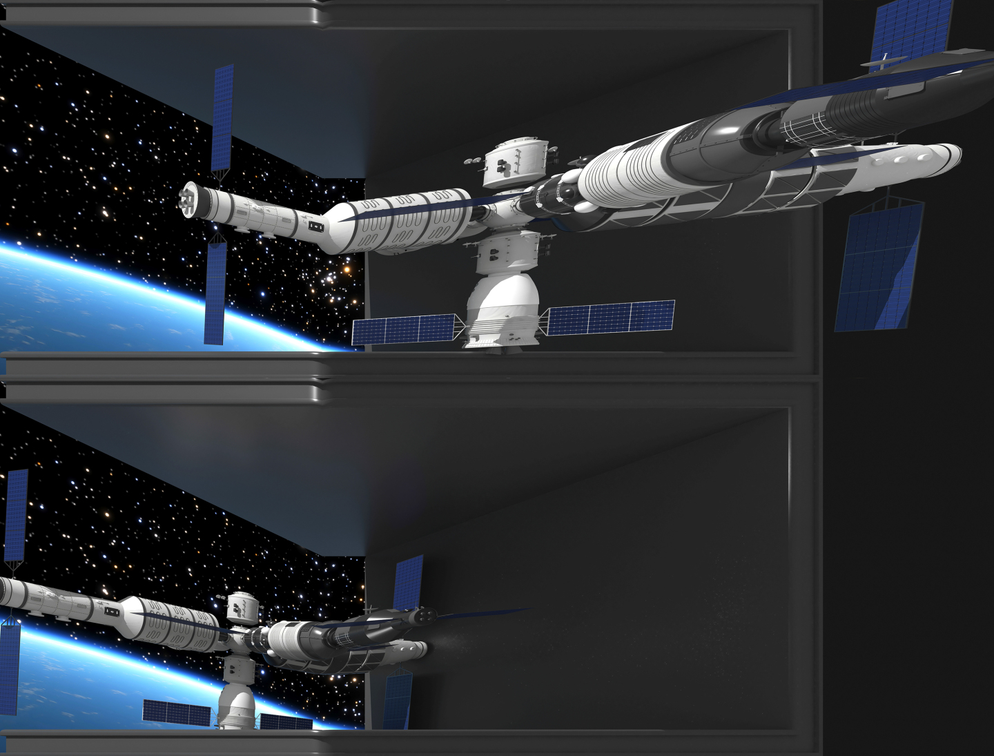 裸眼3D太空站空间站