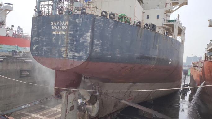 洗船造船修船舰船船厂船维护货船宣传片喷漆