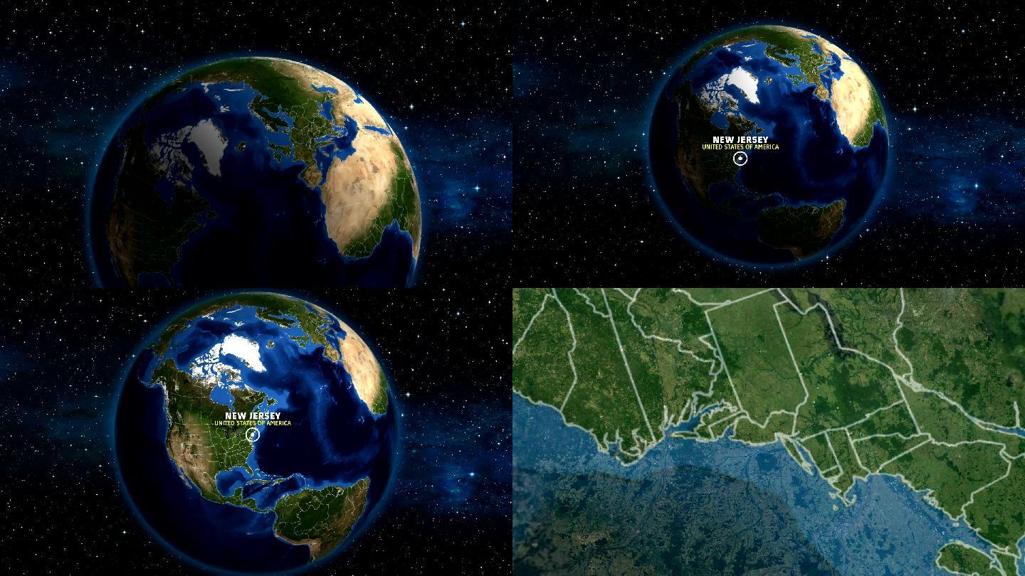 美国新泽西地图-地球缩放