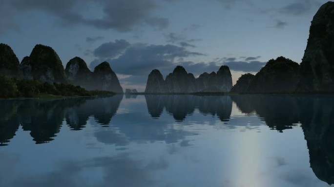 原创3D写实桂林山水场景