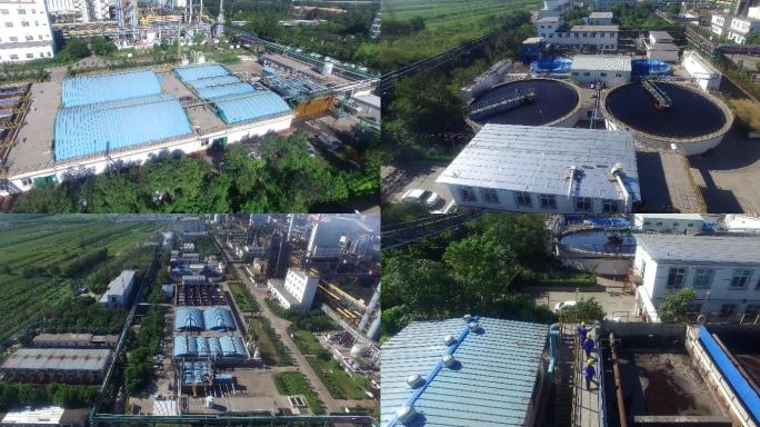 化工厂污水处理厂航拍素材