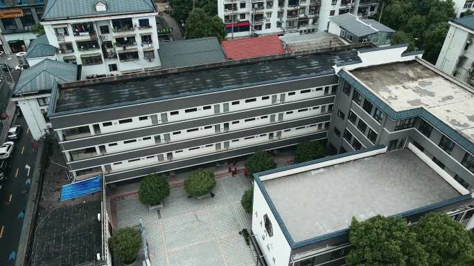 4K长沙新民小学航拍空镜