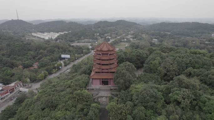 航拍 风景文化 4K 德阳 钟鼓楼