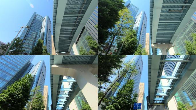 摩天大楼俯瞰图金融建筑外观天际线