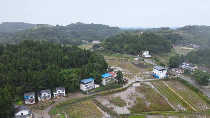 4k航拍全国文明村阡陌纵横良田乡村振兴