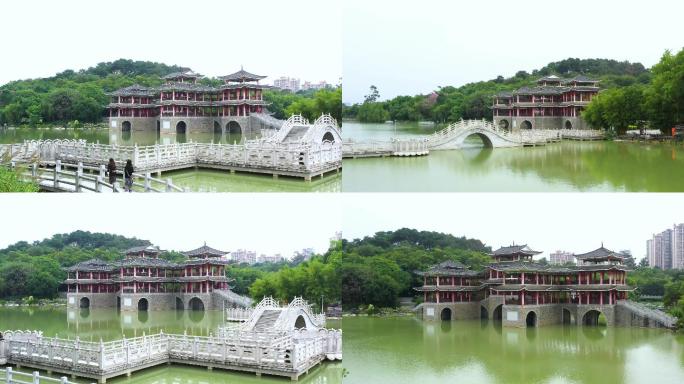 风雨桥 狮山公园 古建筑