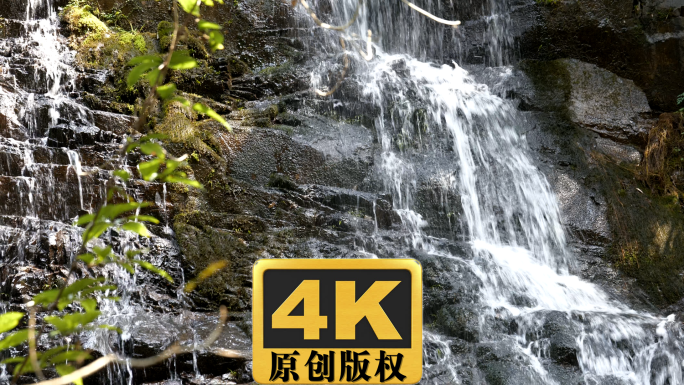 瀑布流水实拍高清视频素材4K