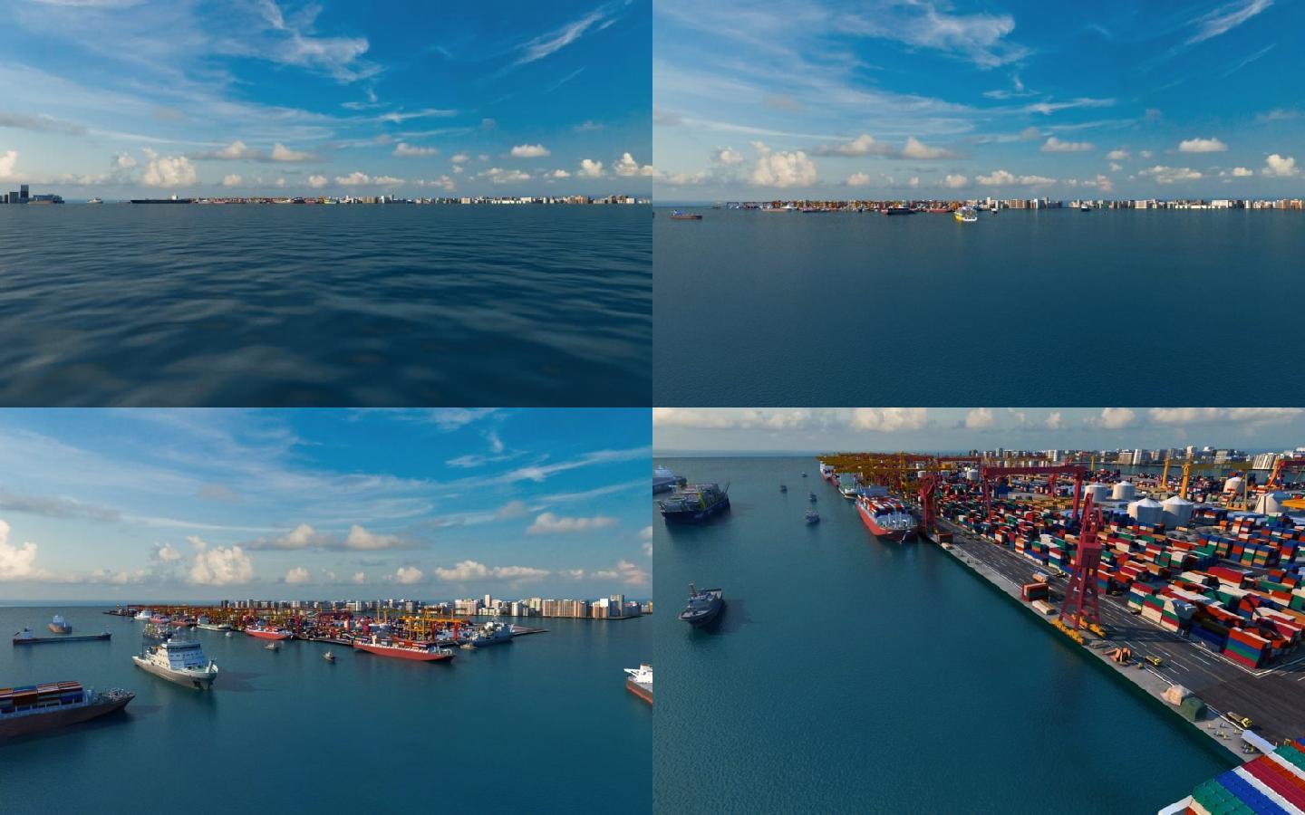 原创写实海运码头集装箱3D场景