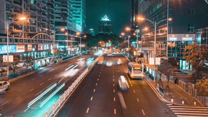 夜景车流延时 厦门滨北夜景大范围