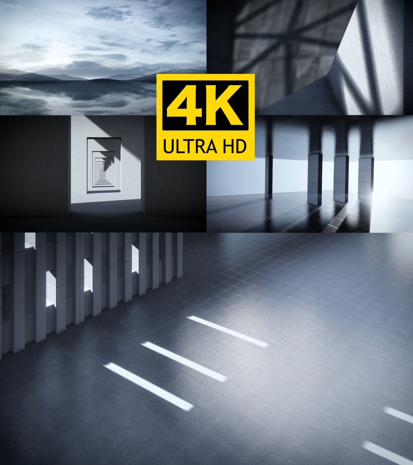 4K光影变化地产创意空间空镜头