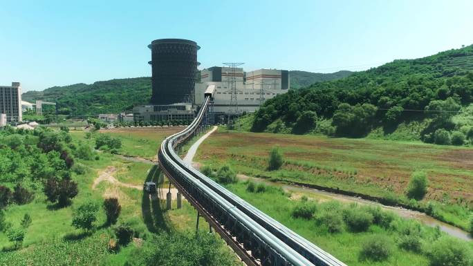 电厂 火力 发电厂 运煤线 传送带 高架