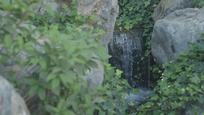 房地产样板房室外园林小河流水实拍