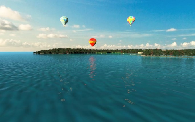 原创3D写实海岸线场景