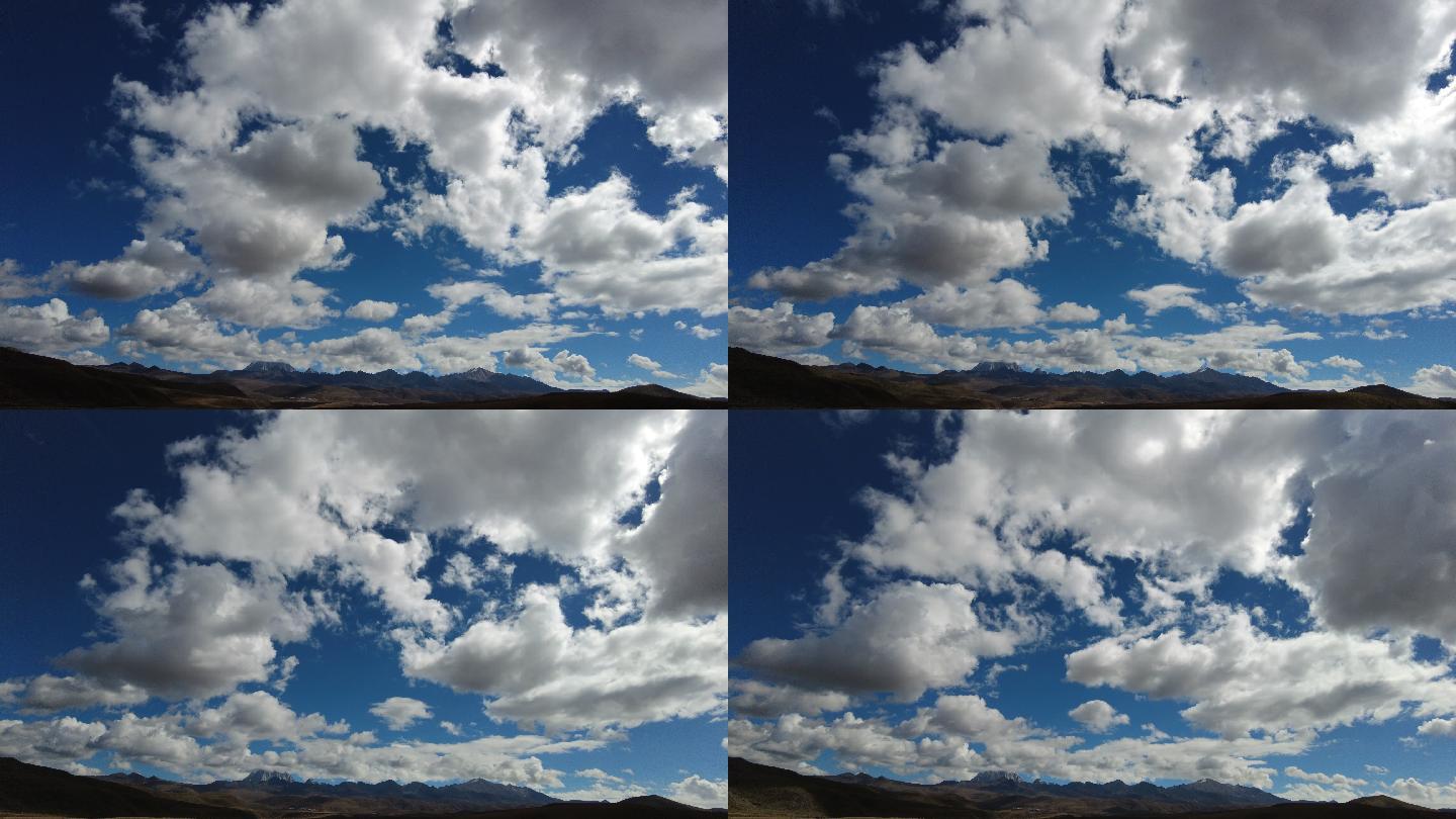 雅拉神山的蓝天白云