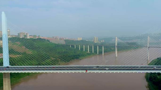 航拍蔡家嘉陵江大桥  2021年10月