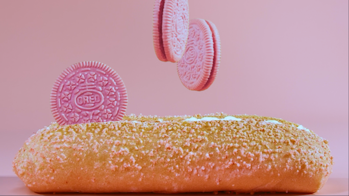 水蜜桃面包吐司欧包面粉烘焙粉色奥利奥