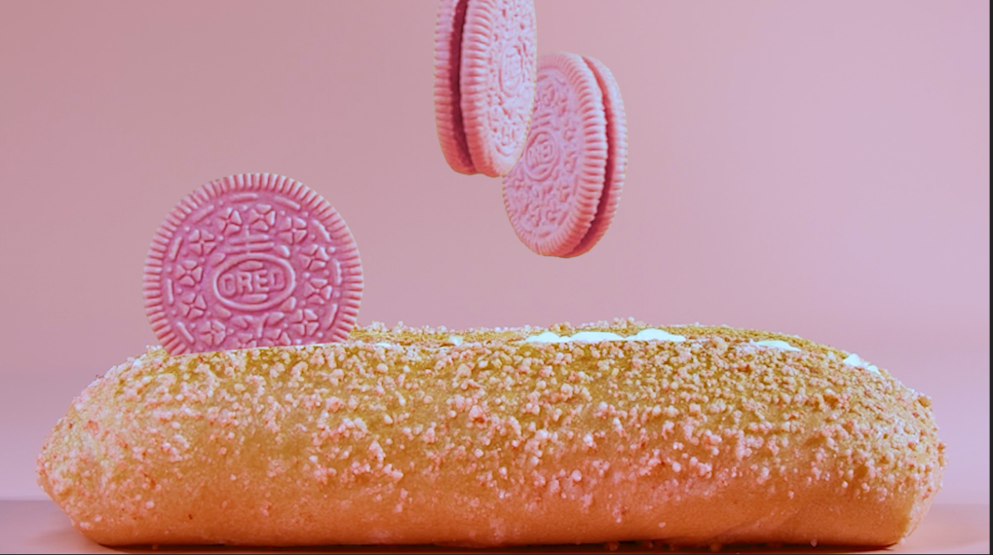 水蜜桃面包吐司欧包面粉烘焙粉色奥利奥
