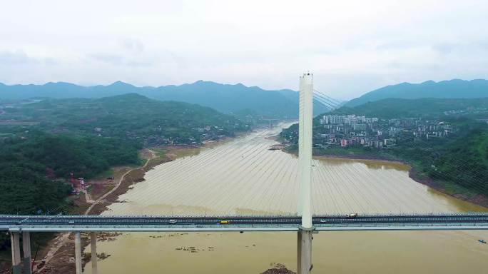 航拍水土新城嘉陵江大桥2021.10